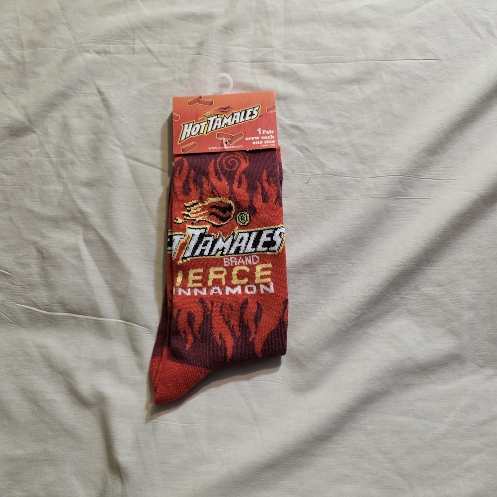 Novelty Hot Tamales Candy Red Socks Unisex Size 6-12